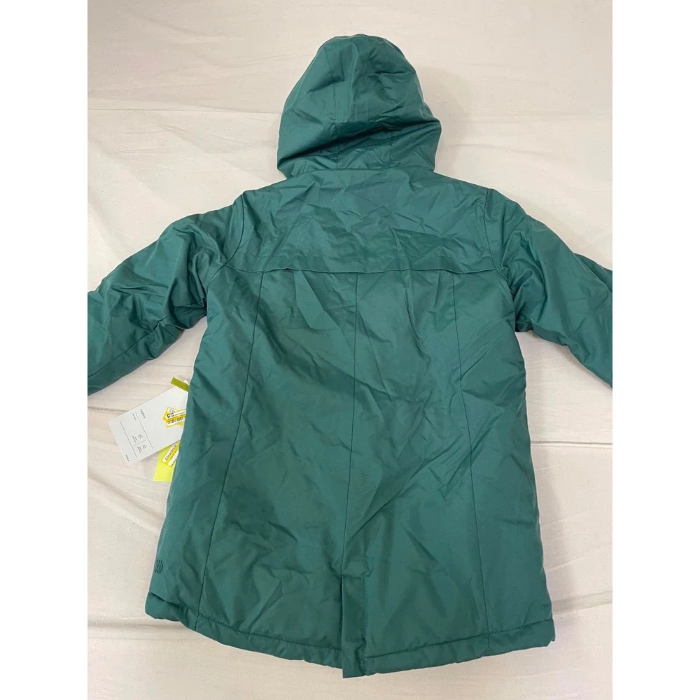 All in Motion Kids Green Insulated Parka Faux Fur Hood Jacket M 8 038 04 4151